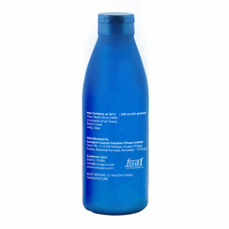 High Grade Coconut Oil in HDPE Bottle 100 ml Back