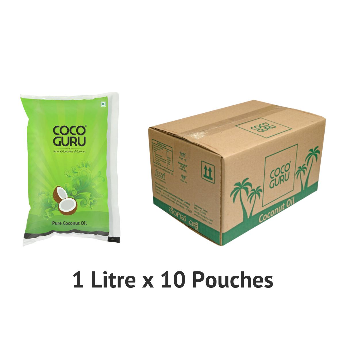 Roasted Coconut Oil Pouch 1 Litre - 10 litres Box